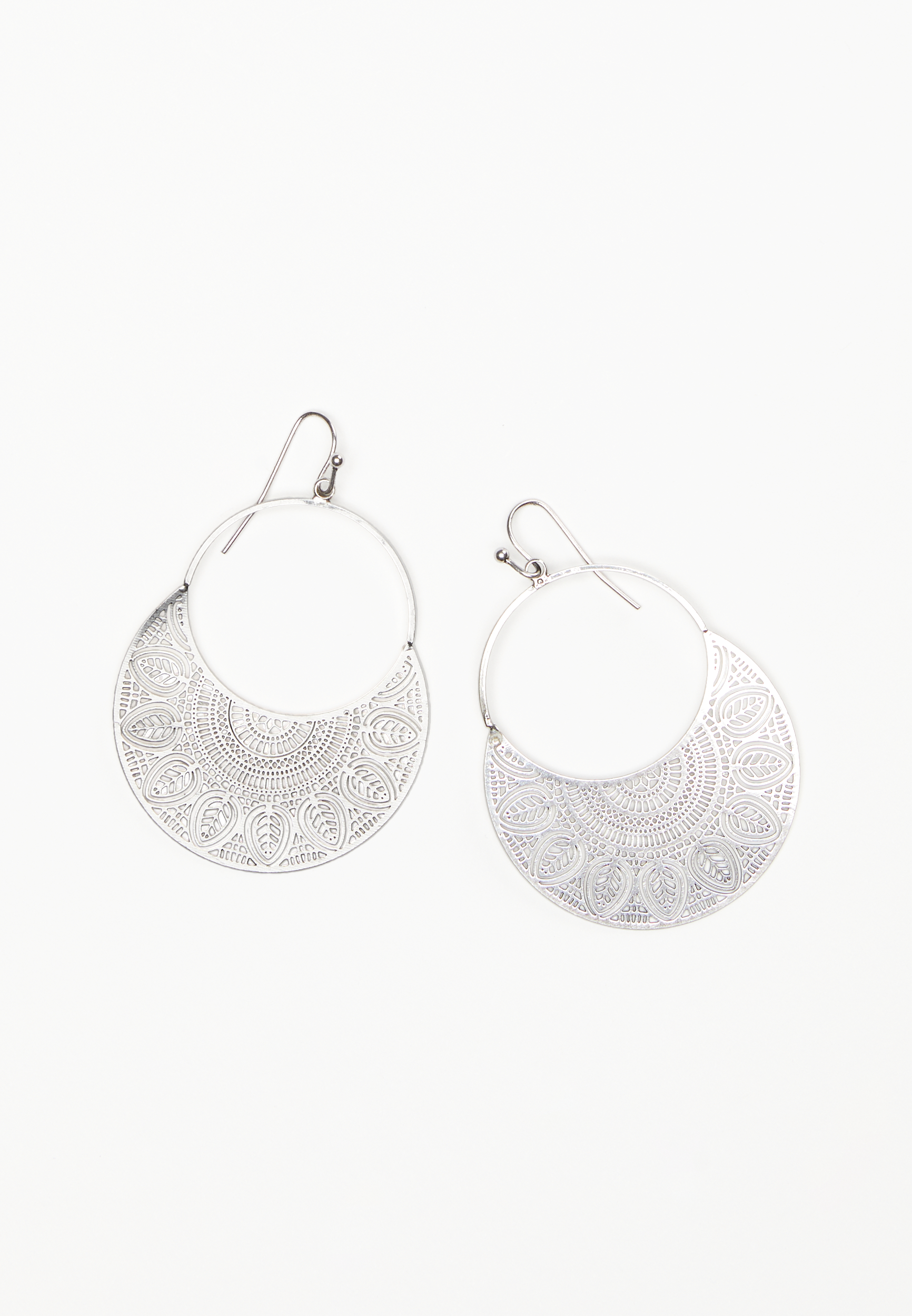 Silver Laser Cut Drop Earrings | maurices