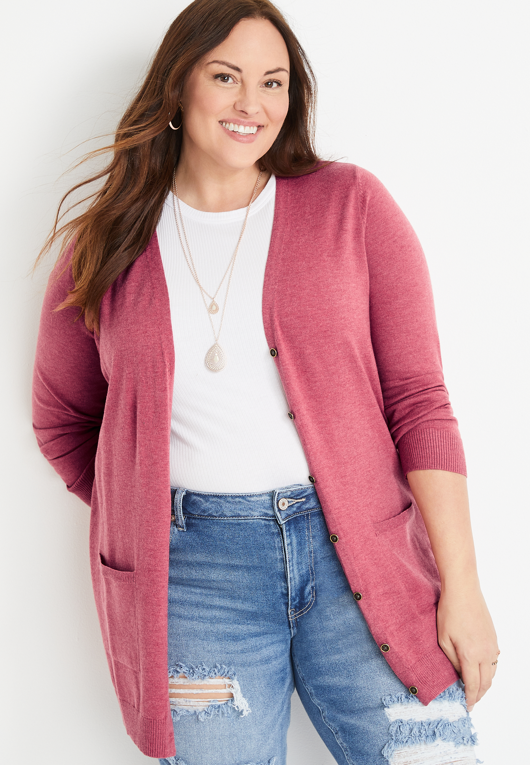 Plus Size Solid Boyfriend Cardigan maurices