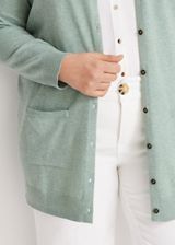 Plus Size Solid Boyfriend Cardigan, JADE MIST, small