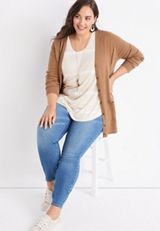 Plus Size Solid Boyfriend Cardigan, C520, small