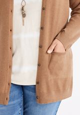 Plus Size Solid Boyfriend Cardigan, C520, small