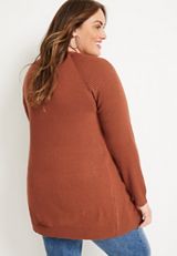 Plus Size Solid Boyfriend Cardigan, C1093, small