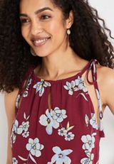 Floral Halter Maxi Dress, BURGUNDY COMBO, small