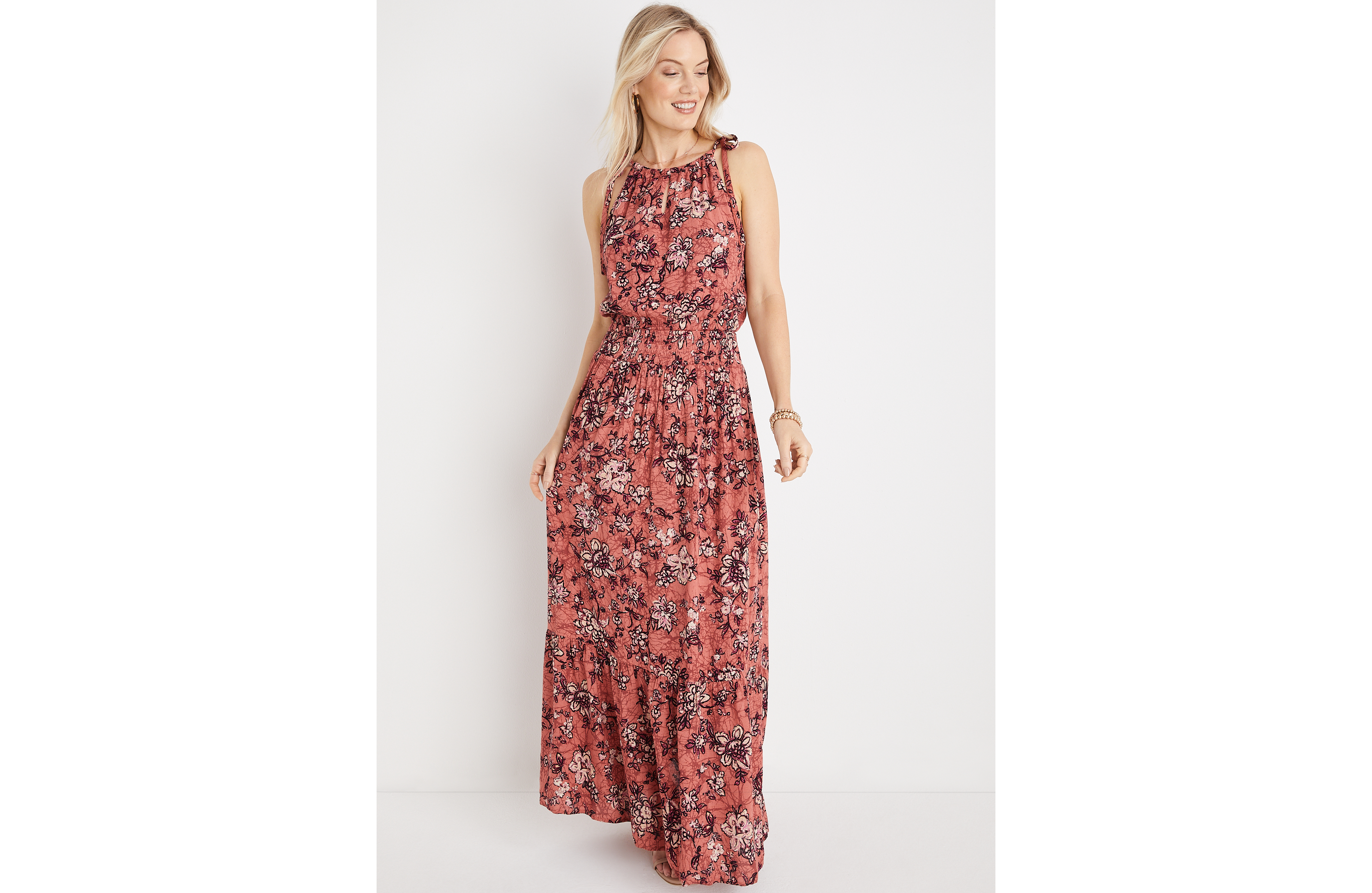 Floral Halter Maxi Dress