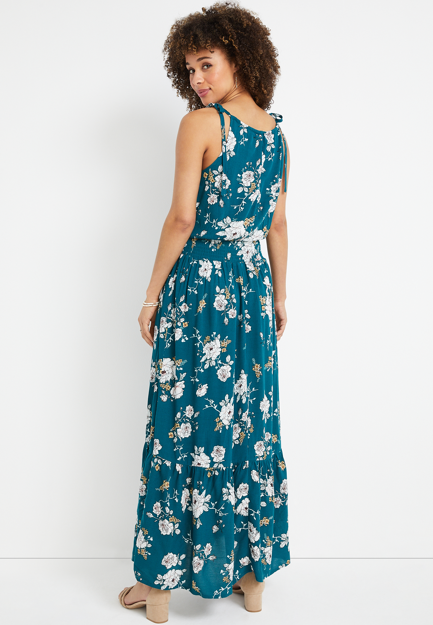 Floral Halter Maxi Dress, C2984, large