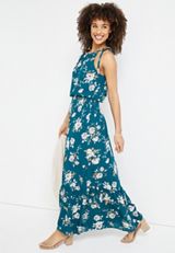 Floral Halter Maxi Dress, C2984, small