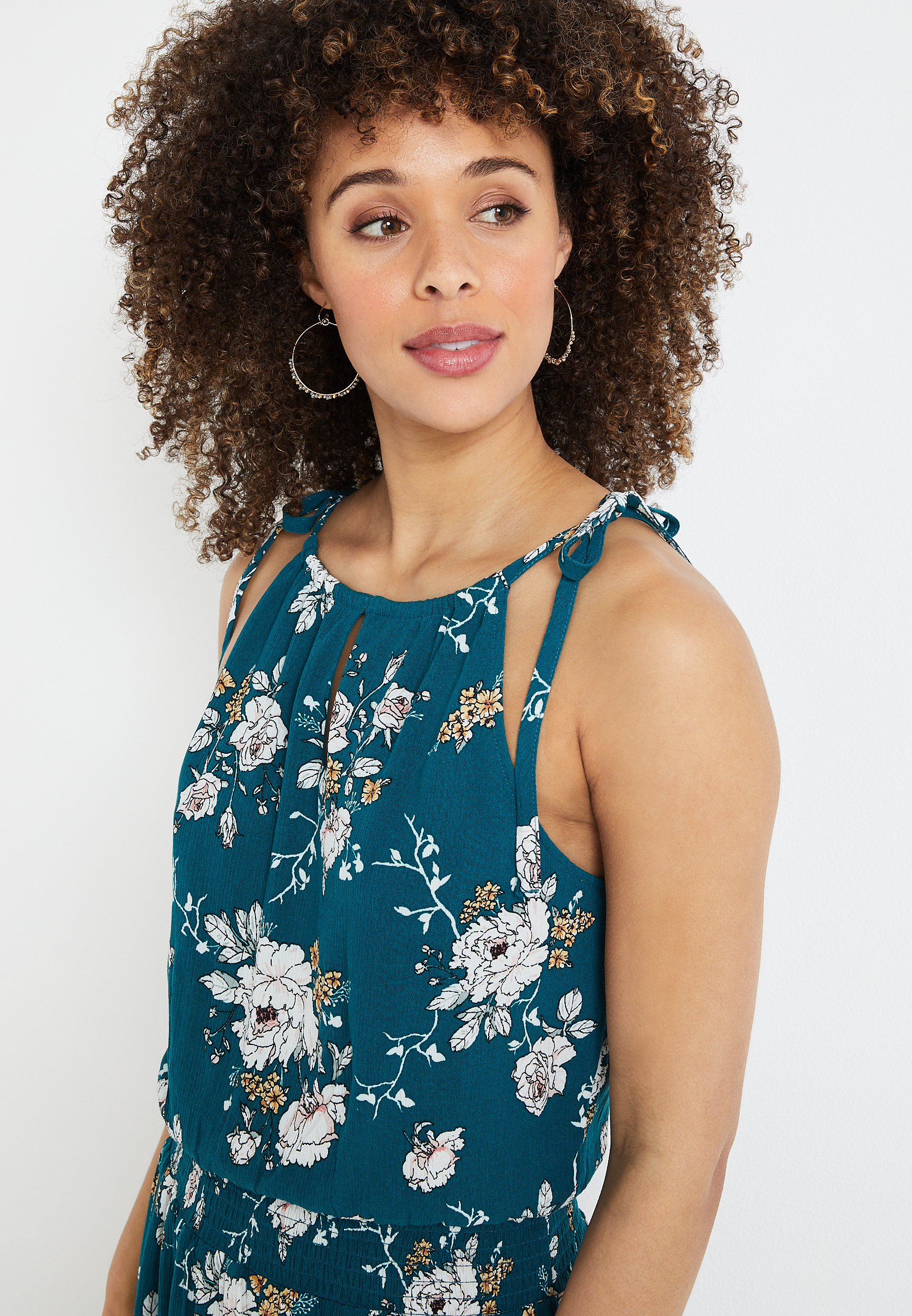 Floral Halter Maxi Dress, C2984, large