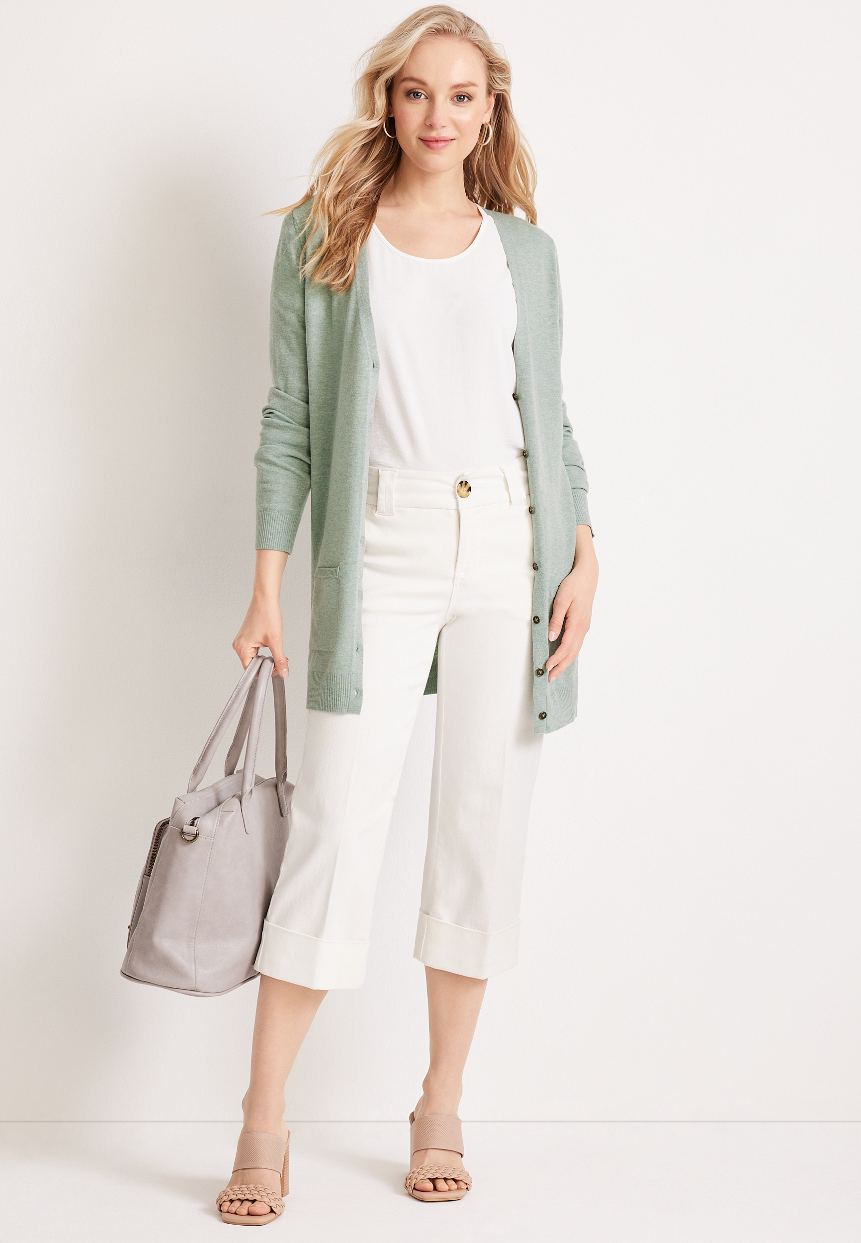 Solid Boyfriend Cardigan, C6613, large