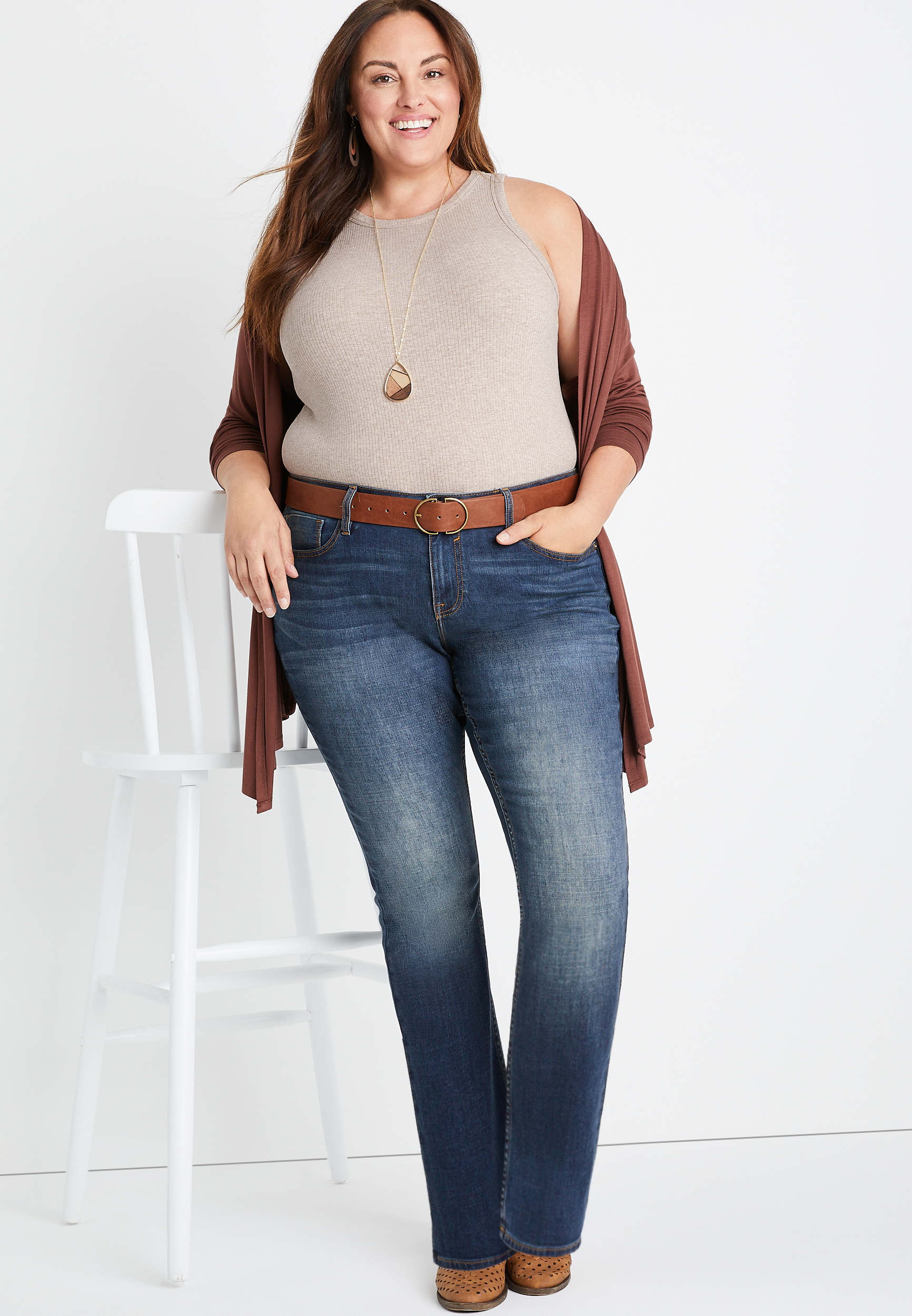Plus Size Vigoss® Ace Straight High Rise Jean | maurices