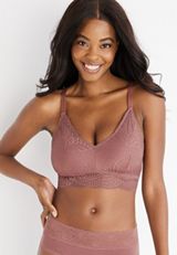 Vintage Lace Cut-Out Racerback Bralette, , small