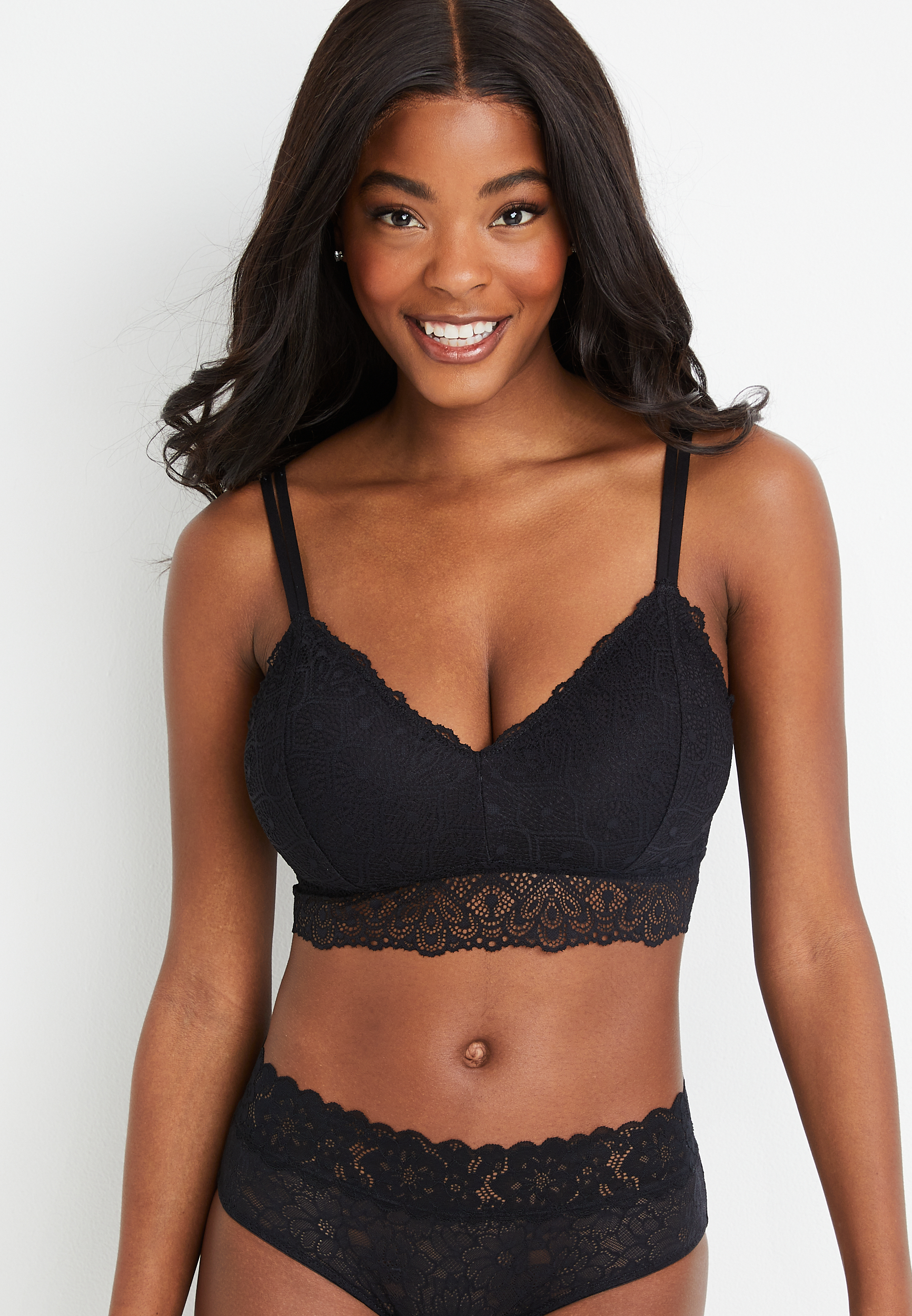 Vintage Lace Simple Strap Bralette, C106, large