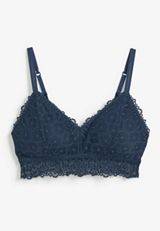 Vintage Lace Simple Strap Bralette, C1505, small