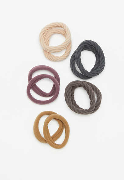 10 Pack Seamless Multicolor Hair Tie Set