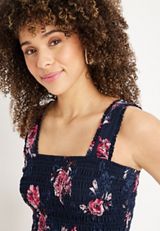 Floral Smocked Peplum Tank Top, C1943, small