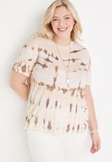 Plus Size 24/7 Flawless Tie Dye Crew Neck Boyfriend Crop Tee, , small