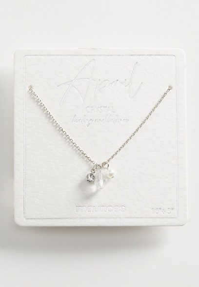 Silver April Birthstone Dainty Necklace