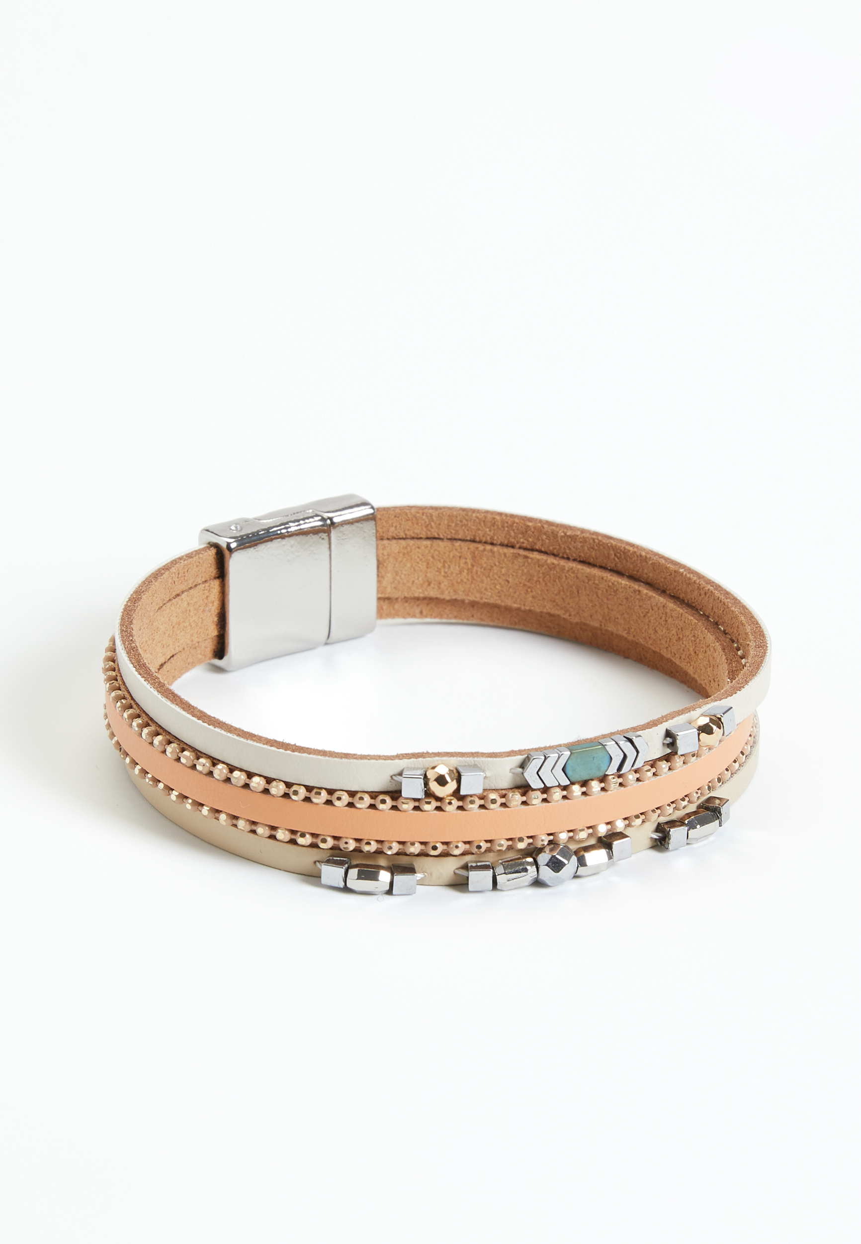 Tan Beaded Magnetic Bracelet | maurices