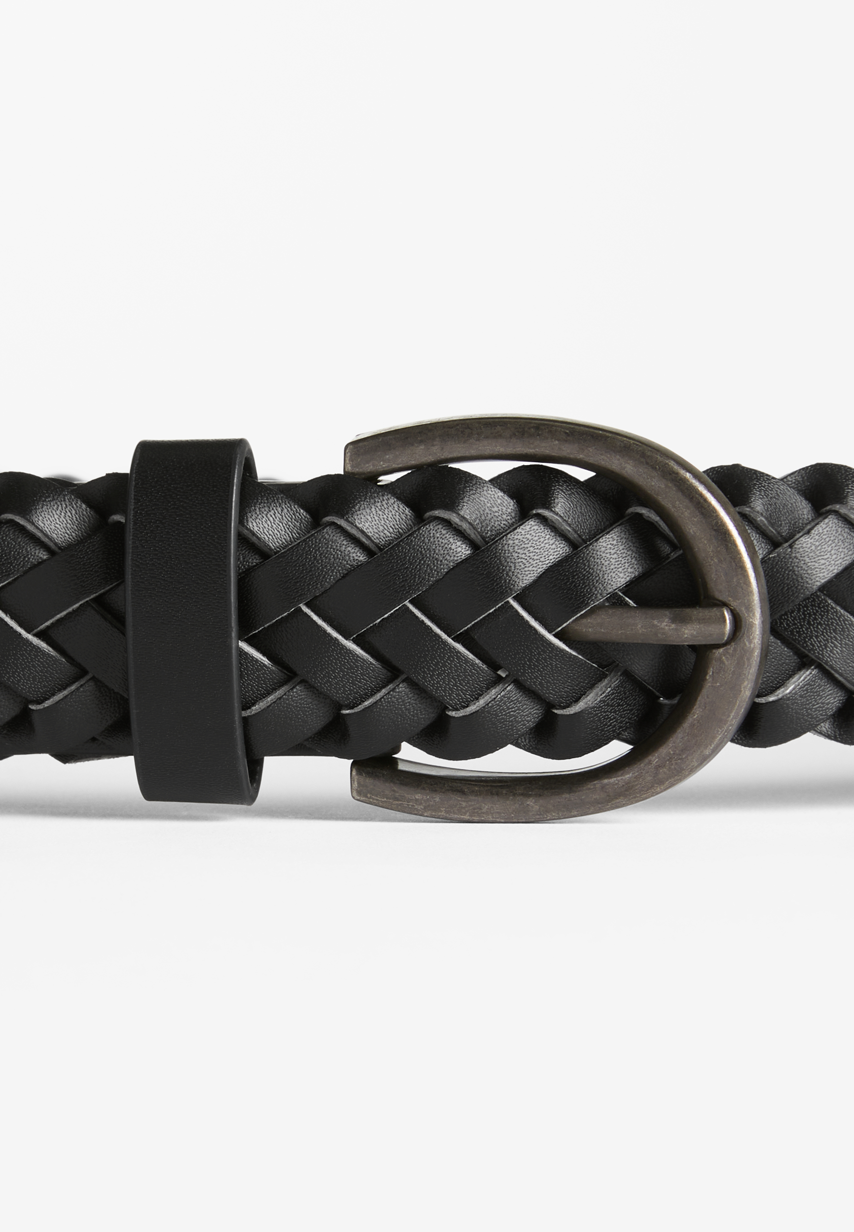 Black Braided Belt, BLACK, large