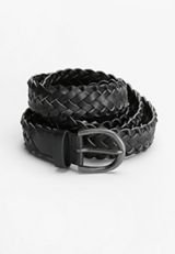 Plus Size Black Braided Belt, C106, small