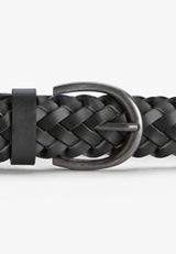 Plus Size Black Braided Belt, C106, small