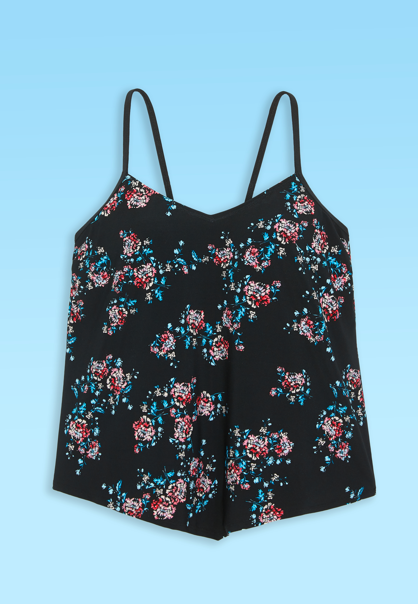 Hanky Hem Tankini Swim Top, C1756, large