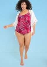 Hanky Hem Tankini Swim Top, , small