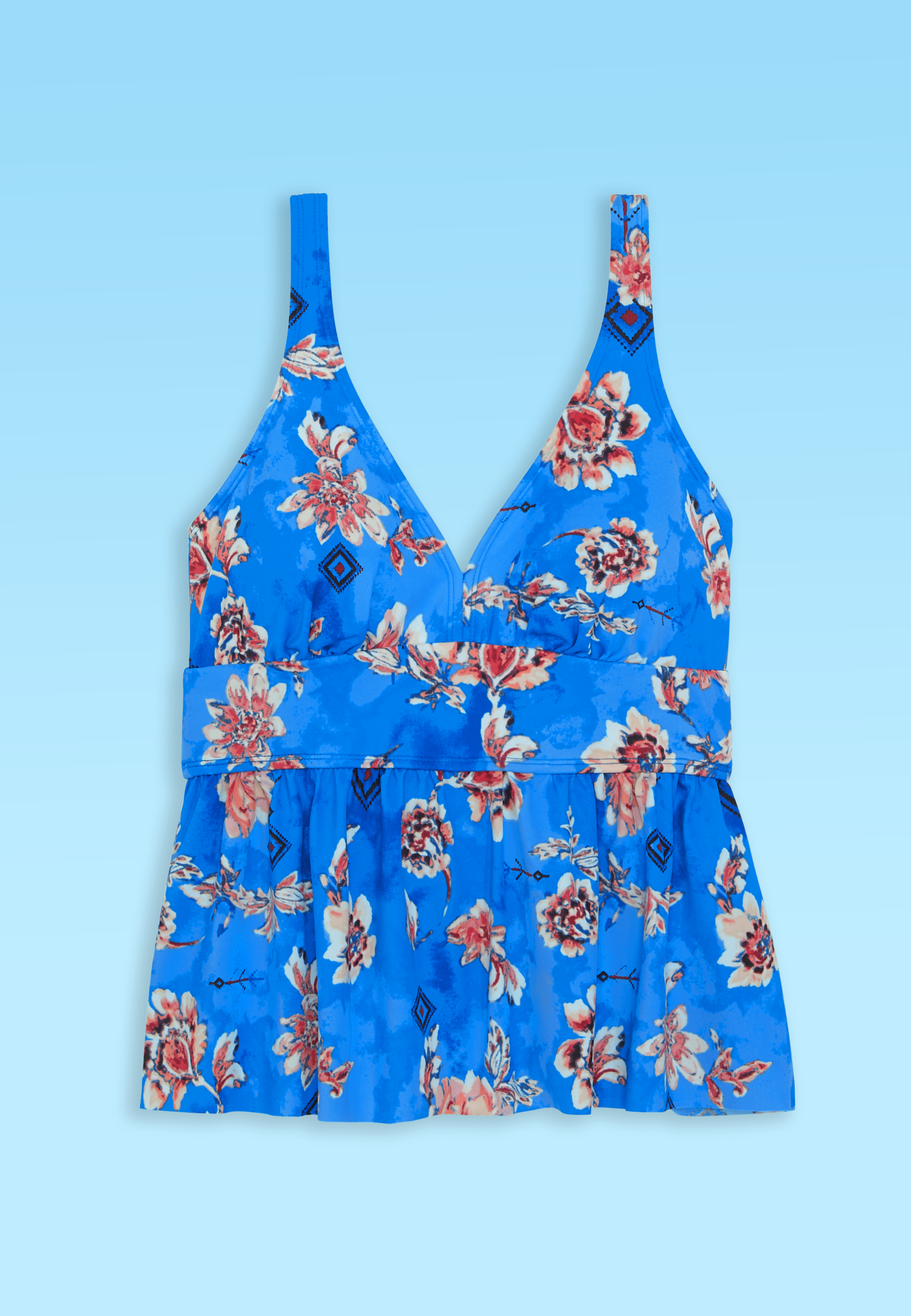 American Beach&trade; Peplum Tankini Top, , large