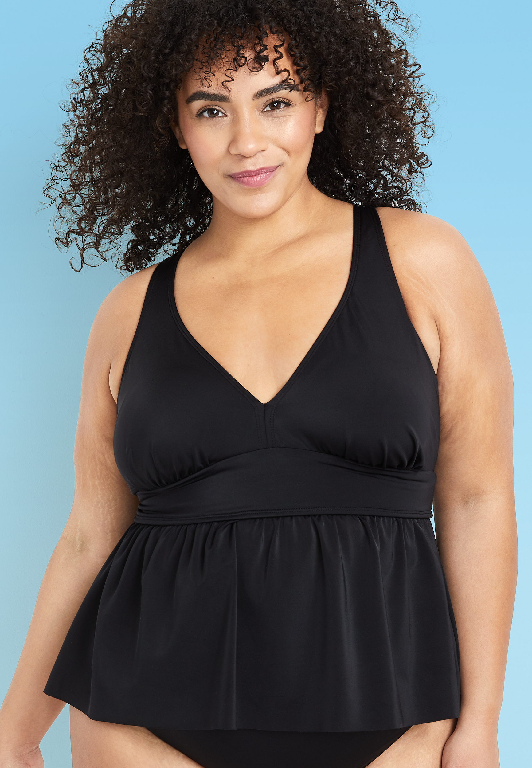 HFS American Beach™ Peplum Tankini Top