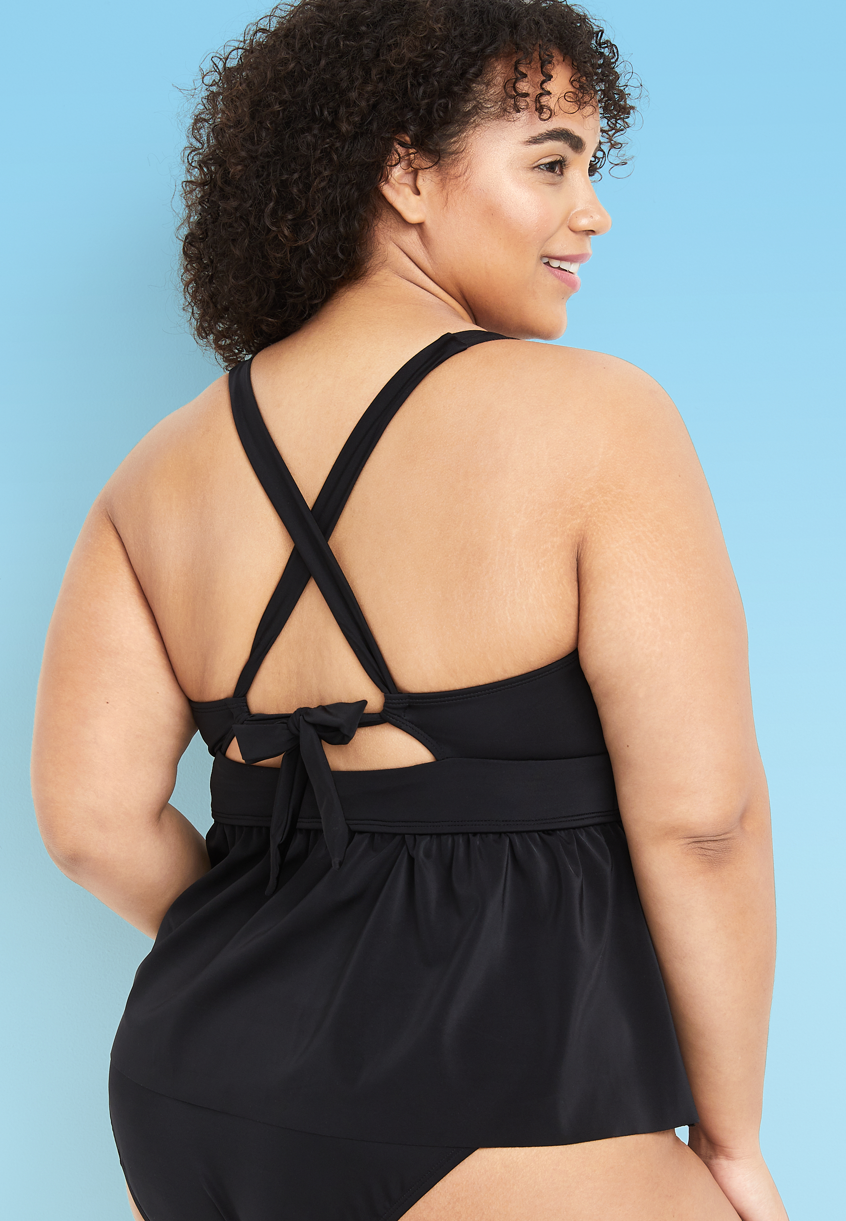 HFS American Beach™ Peplum Tankini Top