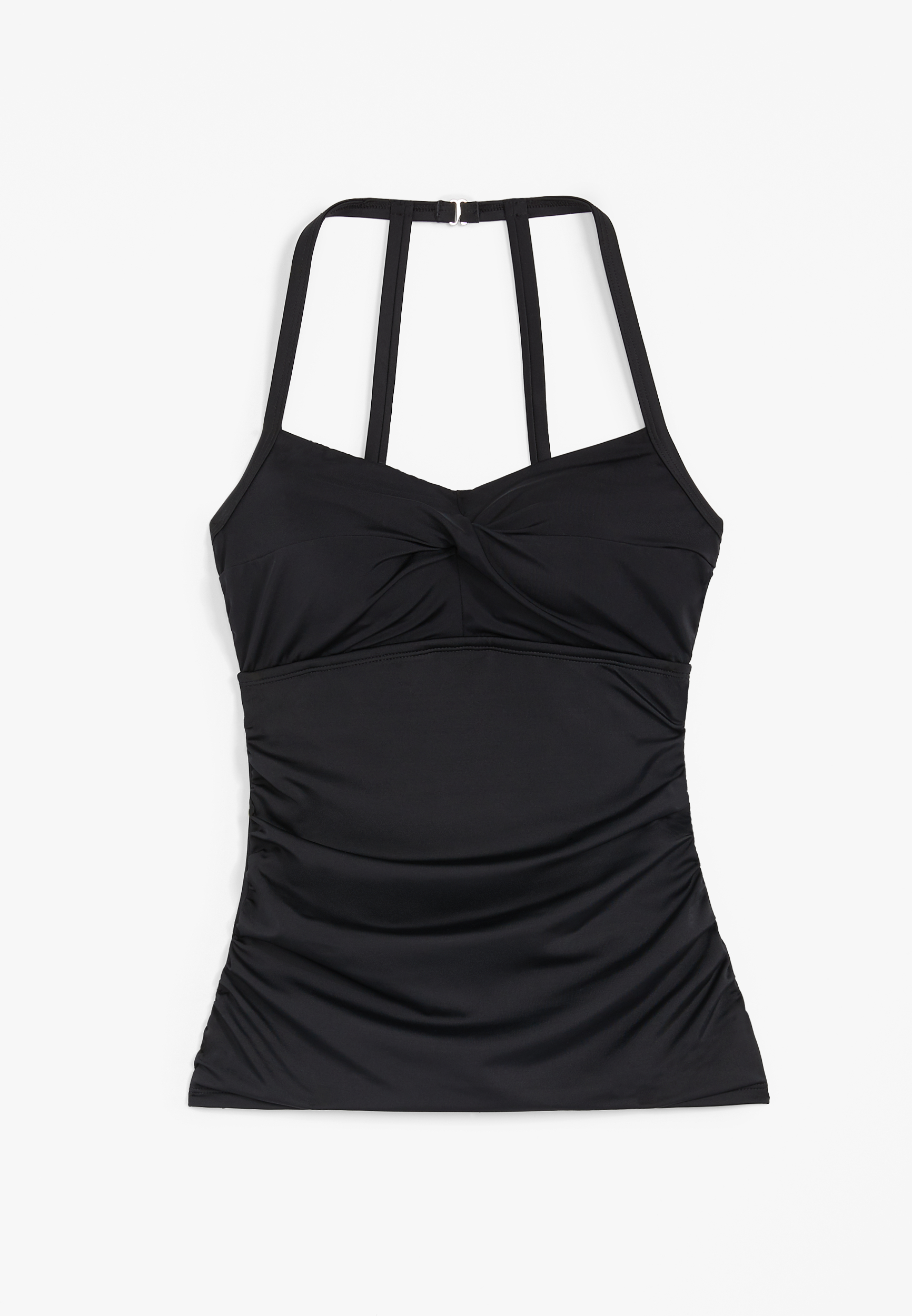 Ruched Twist Front Tankini Swim Top, C106, large