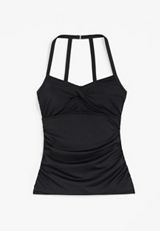 Ruched Twist Front Tankini Swim Top, C106, small