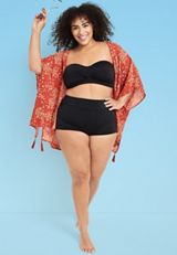 HFS American Beach&trade; Black Banded High Waisted Boyshort, C106, small