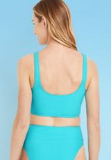 Scoop Neck Longline Bikini Swim Top, C4071, small