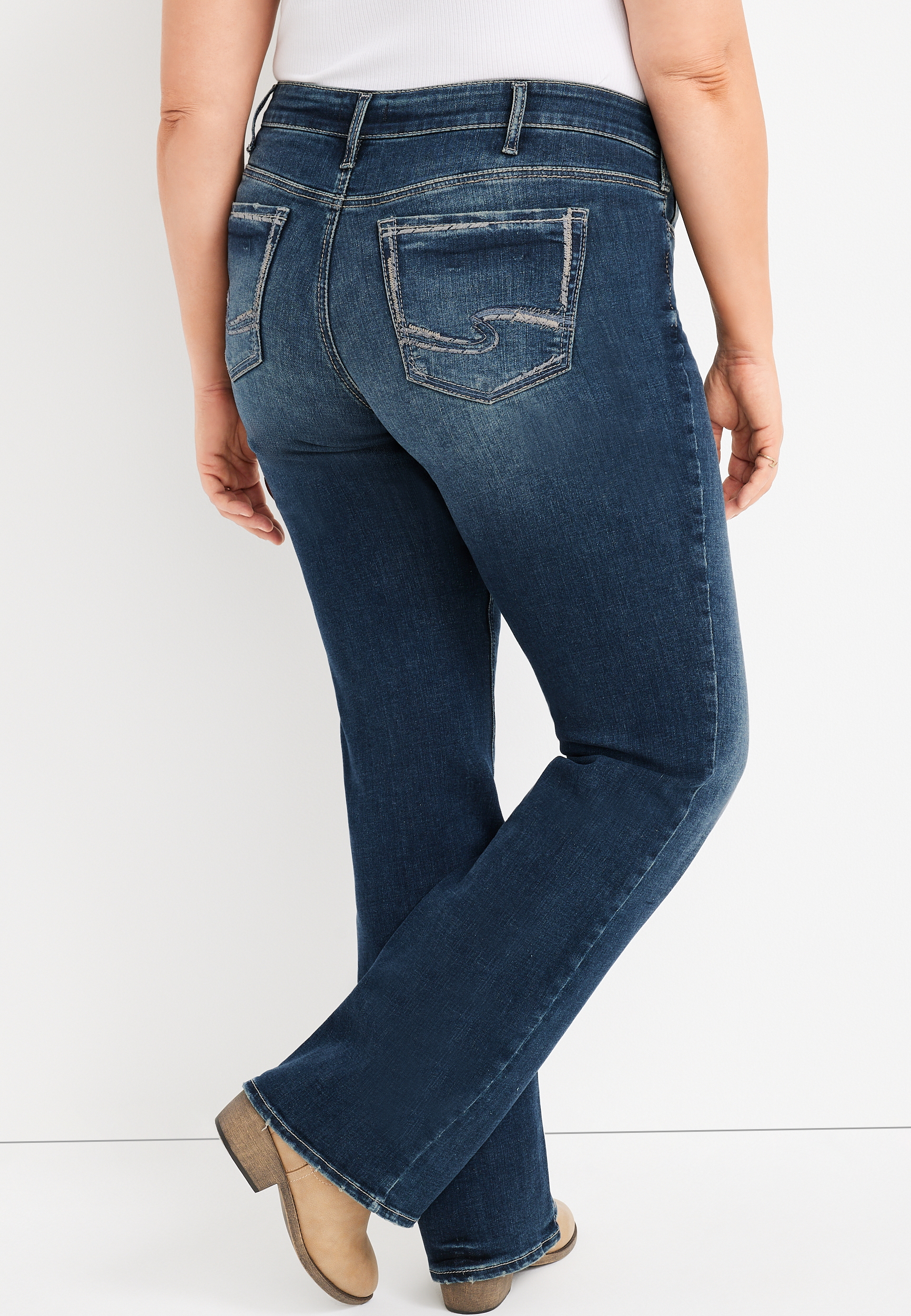 Plus Size Silver Jeans Co.&reg; Suki Bootcut Curvy Mid Rise Jean, DARK SANDBLAST, large