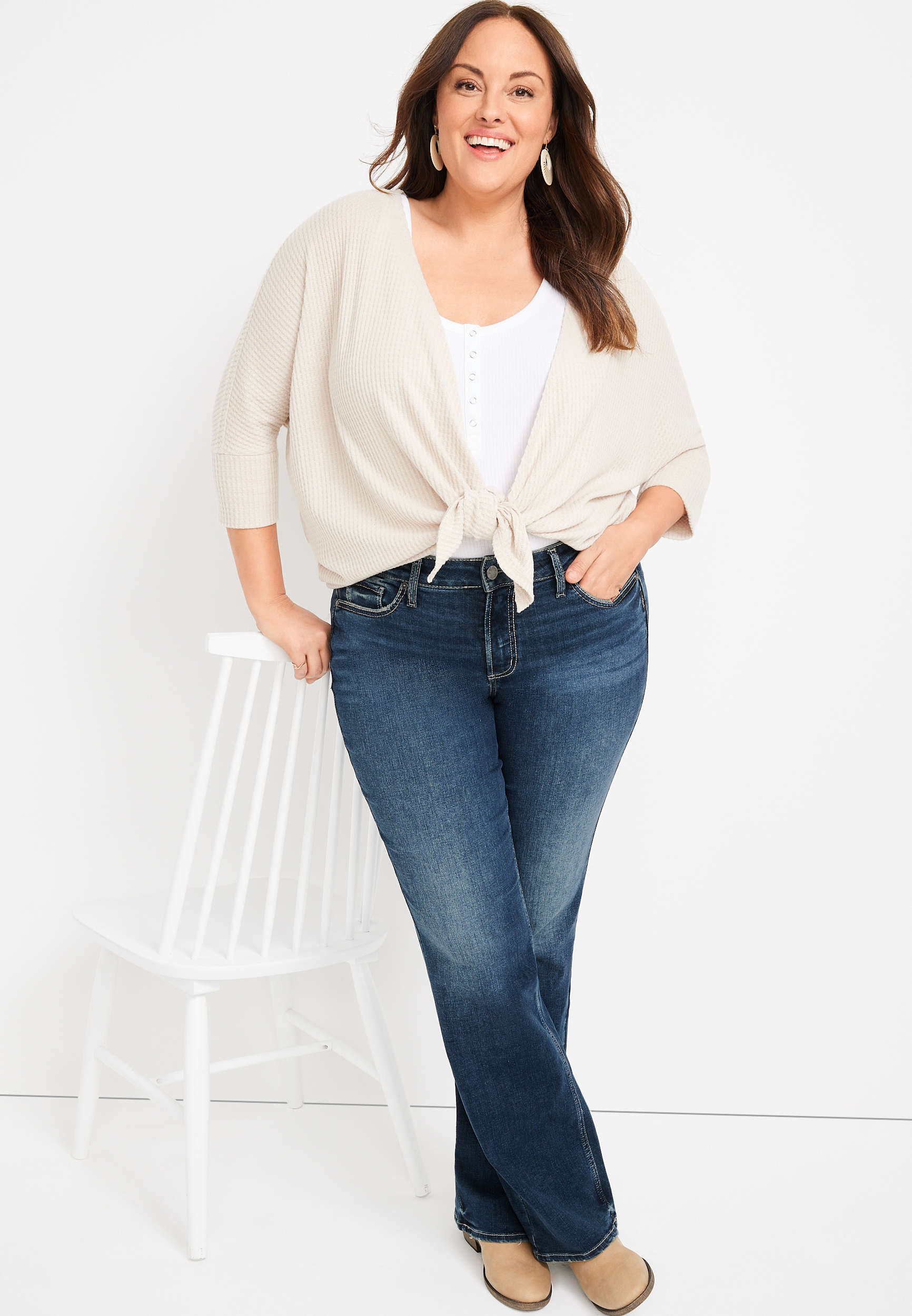 Plus Size Silver Jeans Co.&reg; Suki Bootcut Curvy Mid Rise Jean, DARK SANDBLAST, large