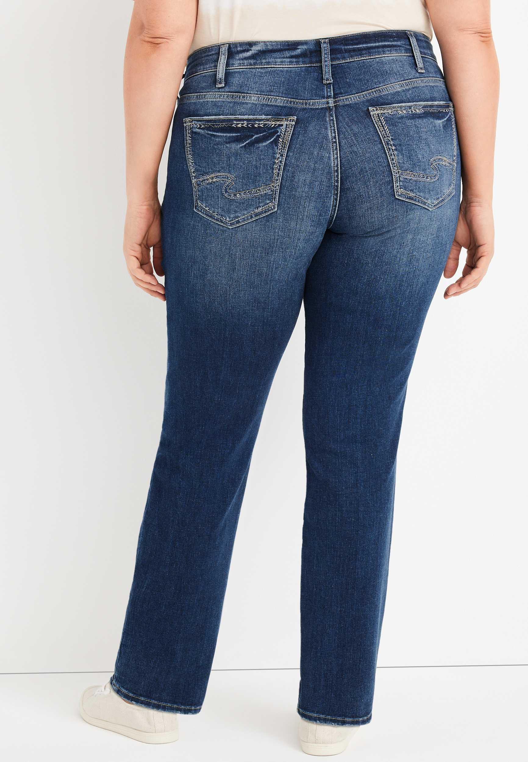 Plus Size Silver Jeans Co.&reg; Suki Straight Curvy Mid Rise Jean, C258, large