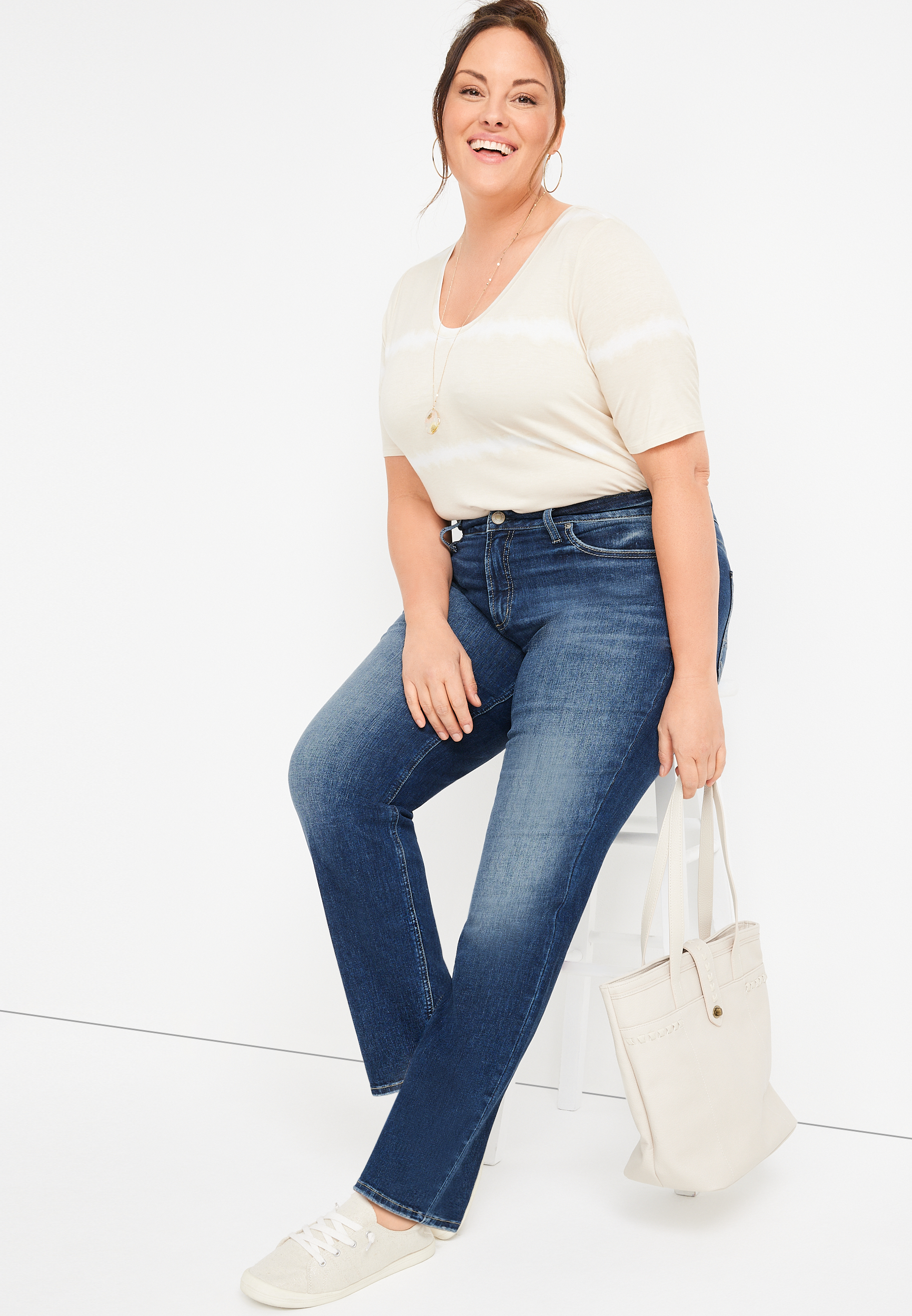 Plus Size Silver Jeans Co.&reg; Suki Straight Curvy Mid Rise Jean, C258, large