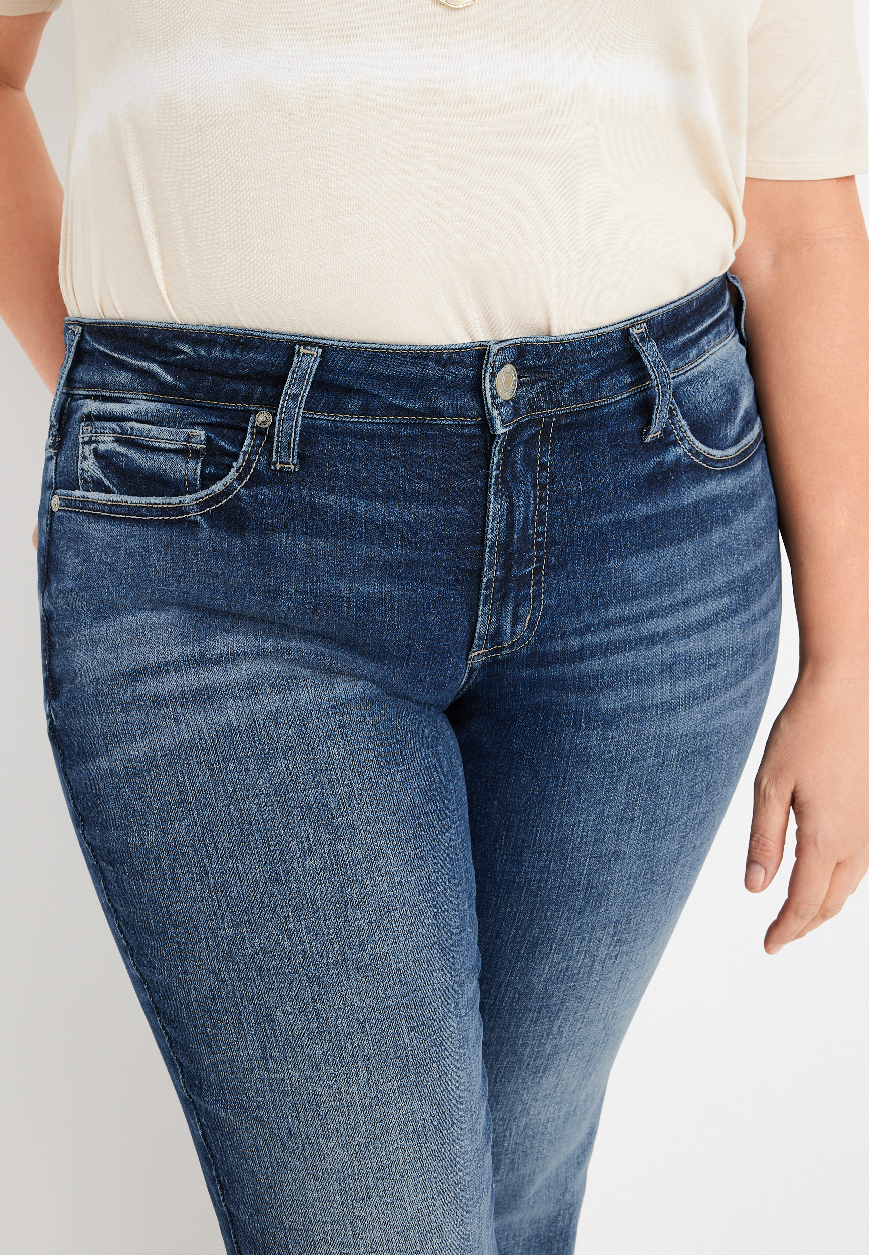 Plus Size Silver Jeans Co.&reg; Suki Straight Curvy Mid Rise Jean, C258, large