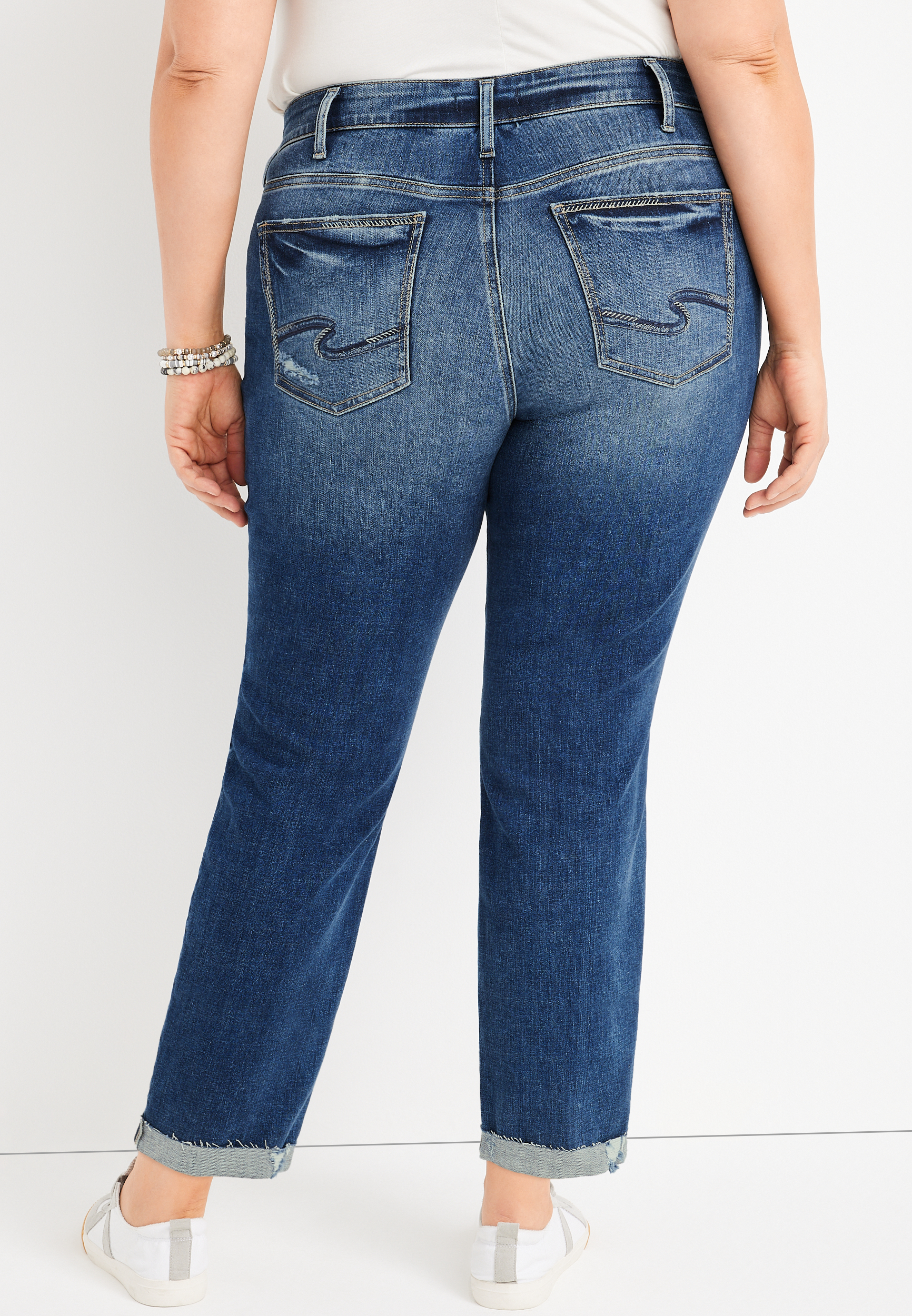 Plus Size Silver Jeans Co.&reg; Boyfriend Mid Rise Button Fly Jean, C3337, large