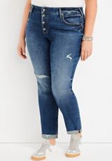 Plus Size Silver Jeans Co.&reg; Boyfriend Mid Rise Button Fly Jean, C3337, small