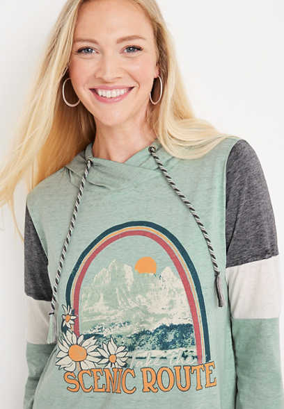 Colorblock Scenic Route Graphic Hoodie