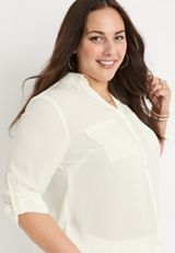 Plus Size Winona Button Down Blouse, C4673, small