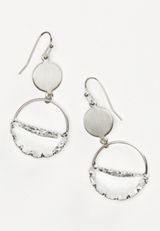 Silver Round Crystal Drop Earrings, , small