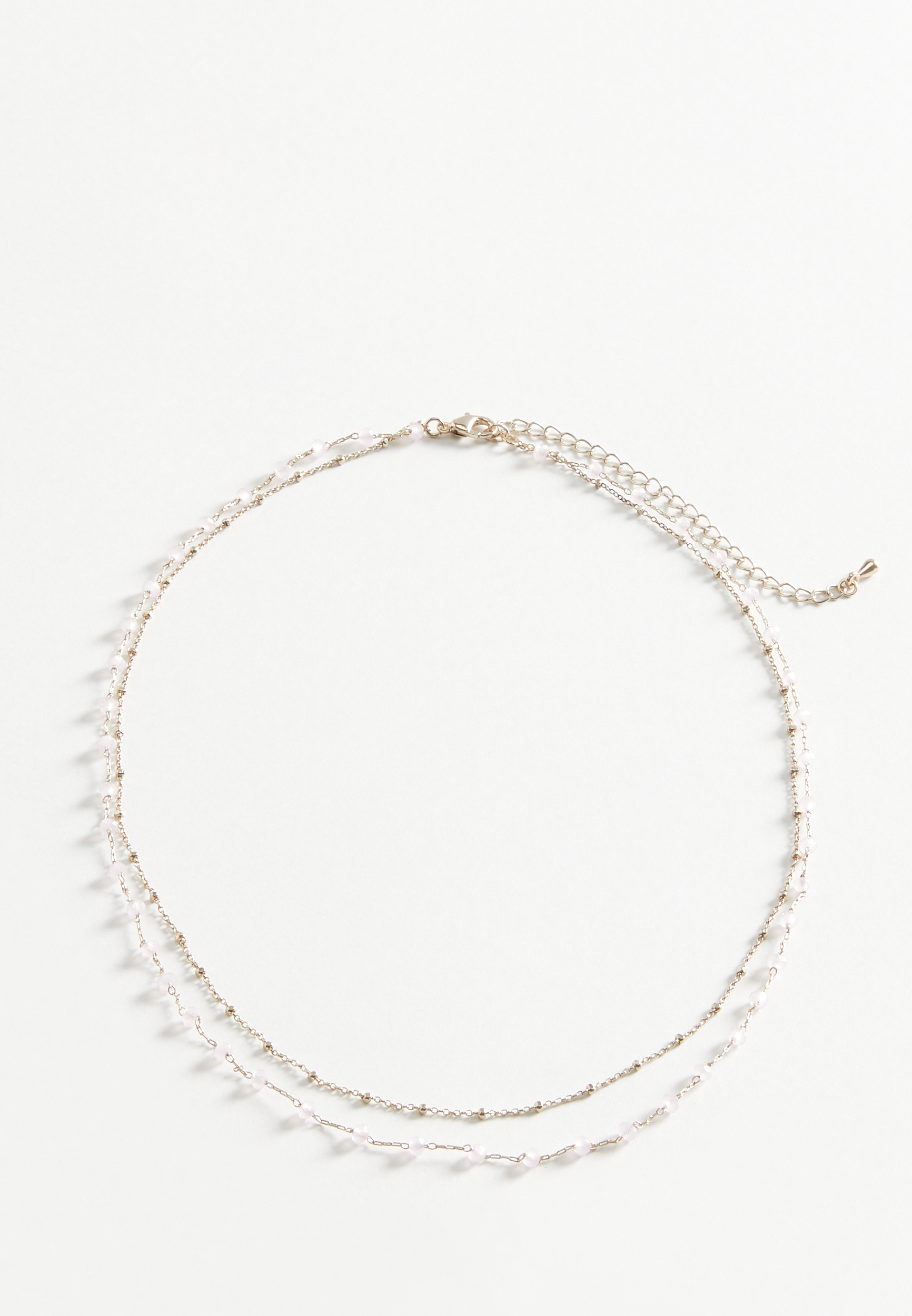 Pink Beaded Layered Necklace, , large