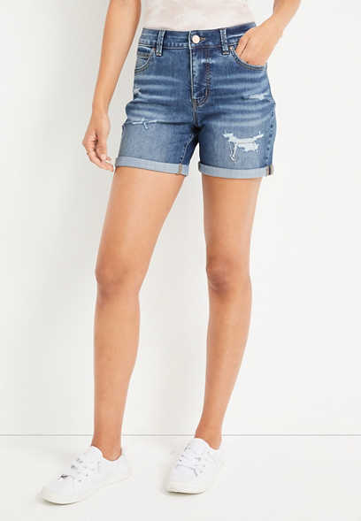 m jeans by maurices™ Everflex™ High Rise Ripped 5in Short