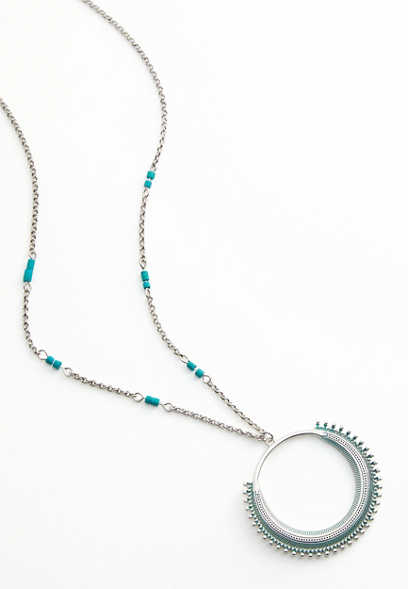 Turquoise Southwest Beaded Pendant Necklace