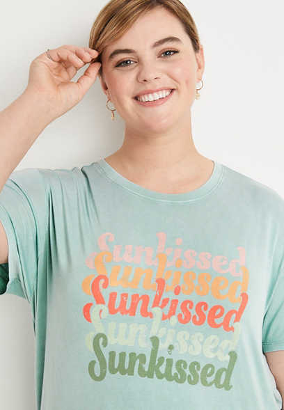 Plus Size Sunkissed Oversized Graphic Tee