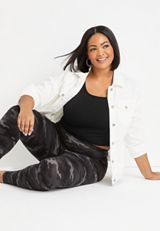 Plus Size Seamless Solid Cropped Tank Top, C106, small