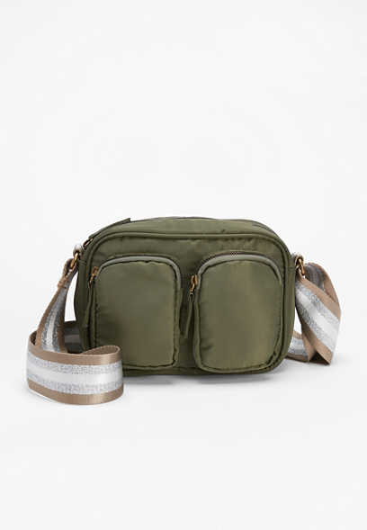 Olive Nylon Crossbody Bag