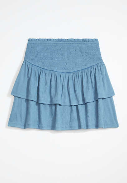 Girls Smocked Tiered Skirt